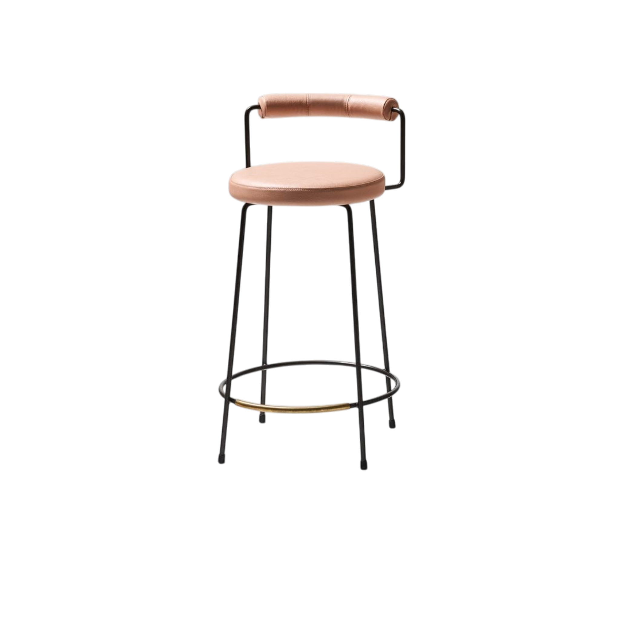 Iva Stool Upholstered Back 65H