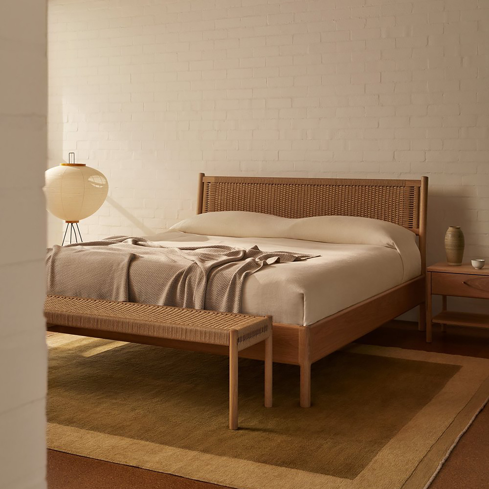 Simple Bed Woven Headboard