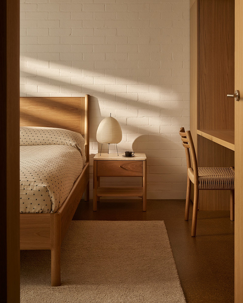 Simple Bedside Travertine Top